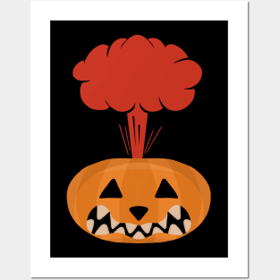 Mushroom cloud halloween pumpkin Posters and Art